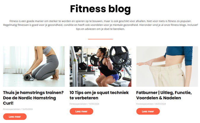 Onze Blogs - Fitnessspecialisten